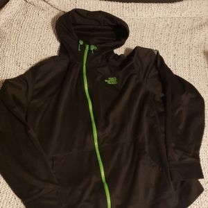 The Northface Black and Green Jacket with Hood